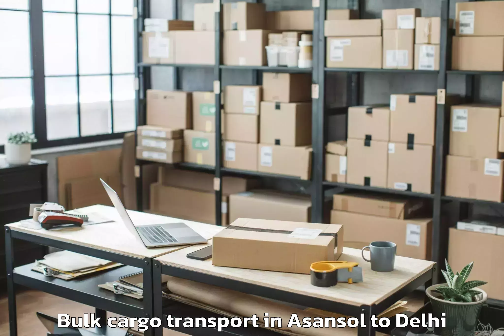 Book Asansol to Patel Nagar Bulk Cargo Transport Online